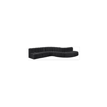 Arc Black Vegan Leather Modular Sofa