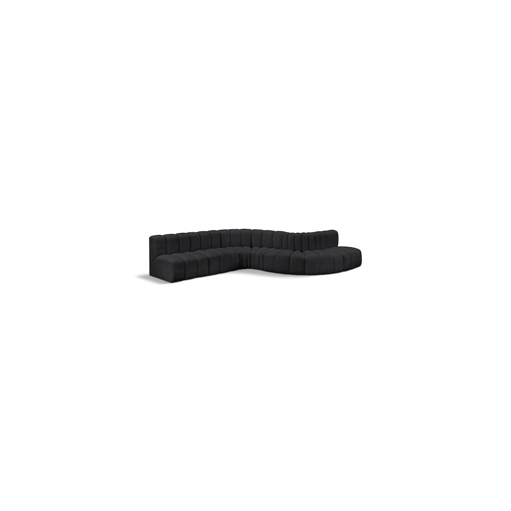 Arc Black Vegan Leather Modular Sofa