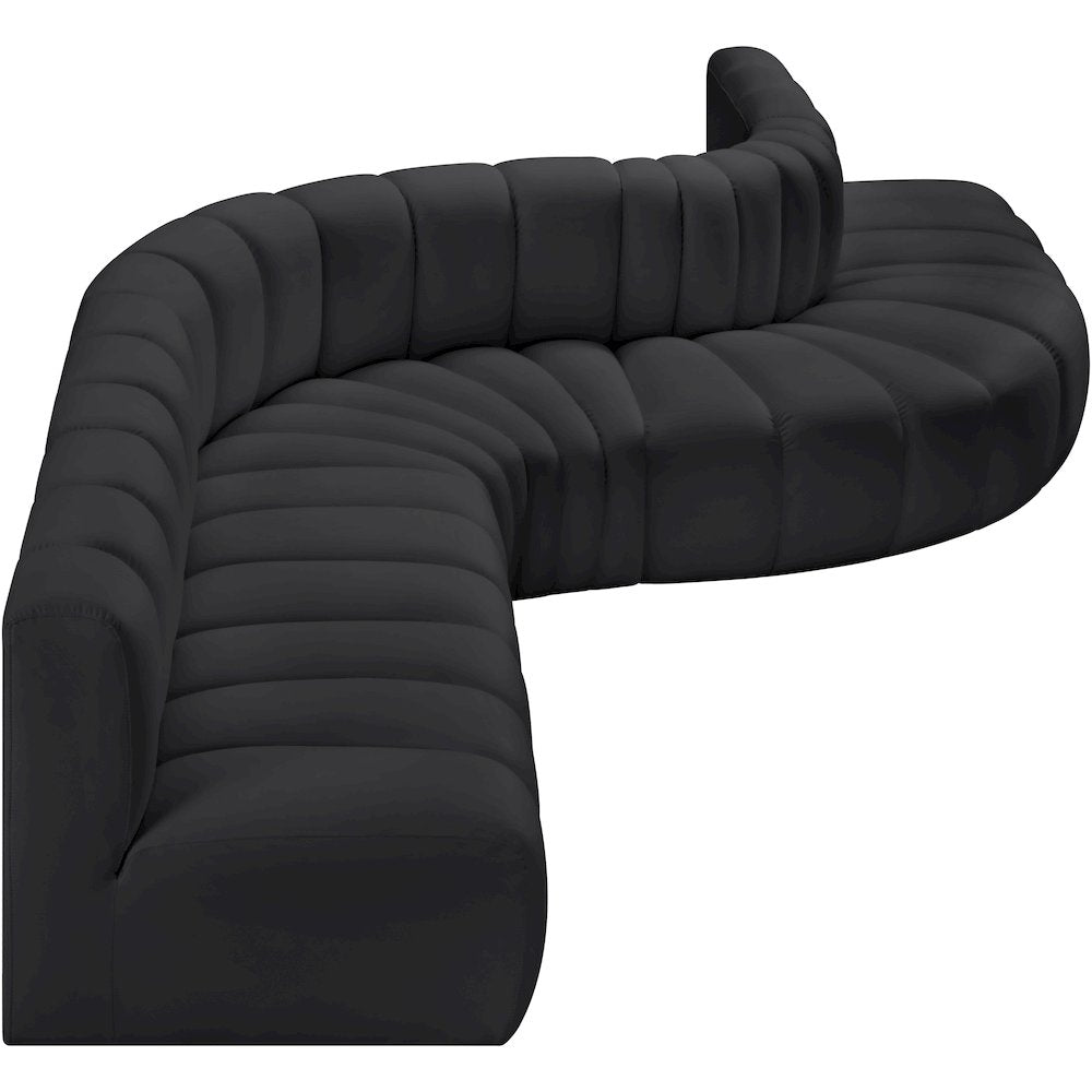 Arc Black Vegan Leather Modular Sofa