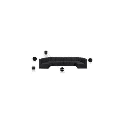 Arc Black Vegan Leather Modular Sofa