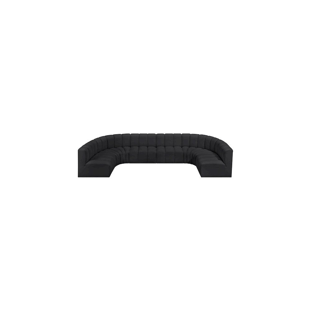 Arc Black Vegan Leather Modular Sofa