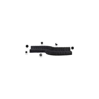 Arc Black Vegan Leather Modular Sofa