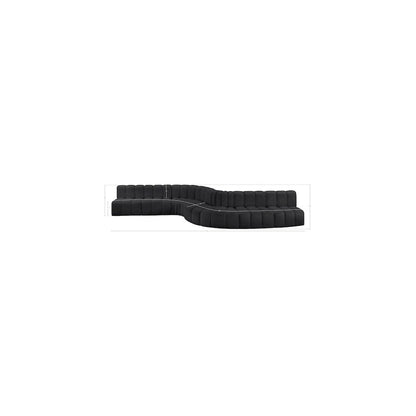 Arc Black Vegan Leather Modular Sofa