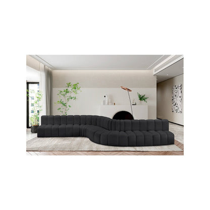 Arc Black Vegan Leather Modular Sofa