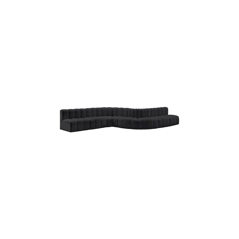 Arc Black Vegan Leather Modular Sofa