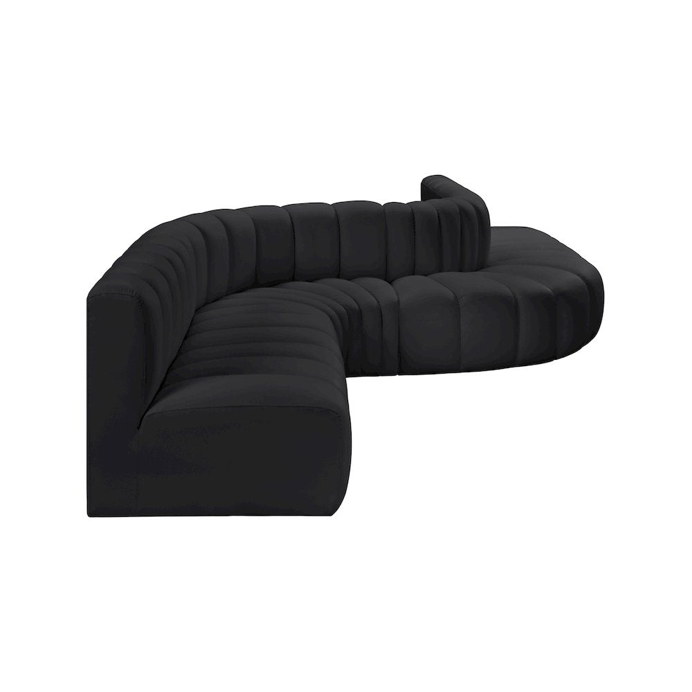 Arc Black Vegan Leather Modular Sofa
