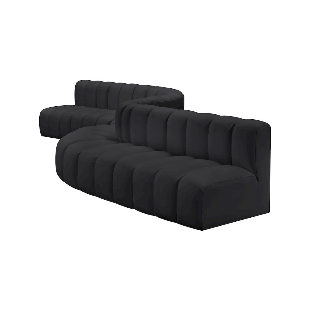 Arc Black Vegan Leather Modular Sofa