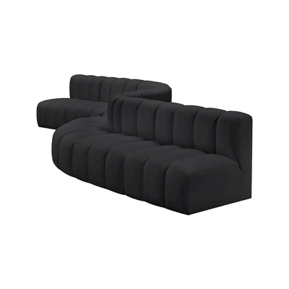 Arc Black Vegan Leather Modular Sofa