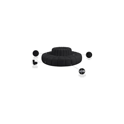 Arc Black Vegan Leather Modular Sofa