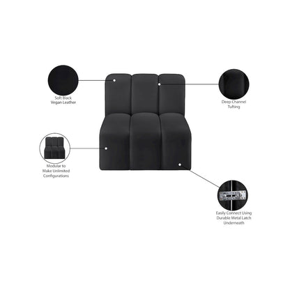 Arc Black Vegan Leather Straight Chair
