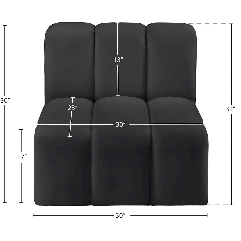 Arc Black Vegan Leather Straight Chair