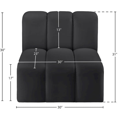 Arc Black Vegan Leather Straight Chair