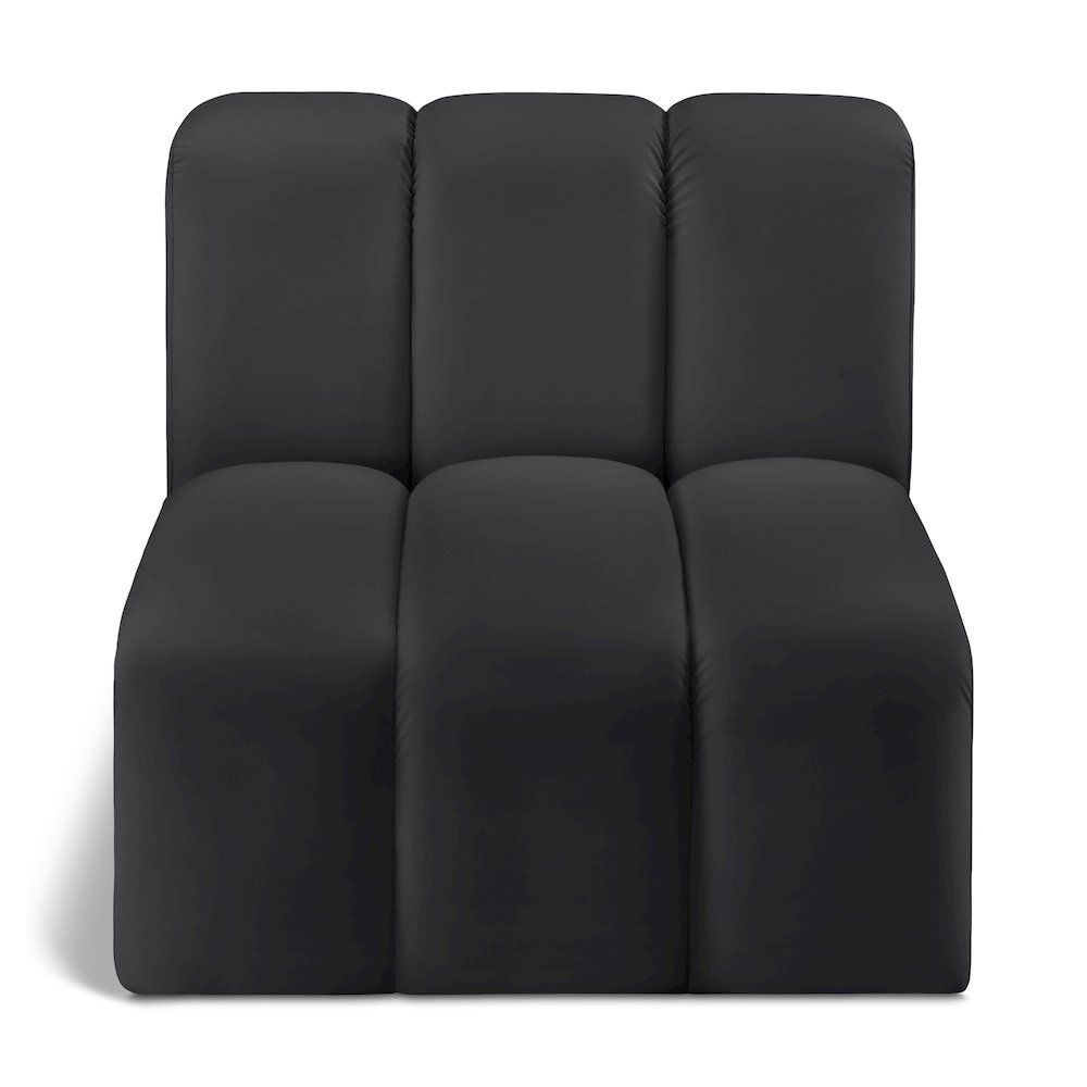 Arc Black Vegan Leather Straight Chair