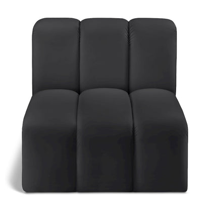 Arc Black Vegan Leather Straight Chair