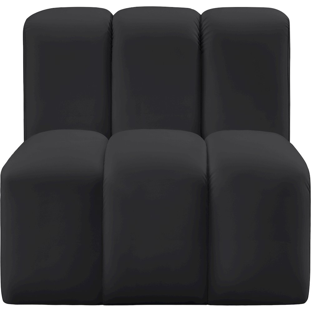 Arc Black Vegan Leather Straight Chair