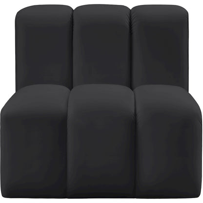 Arc Black Vegan Leather Straight Chair