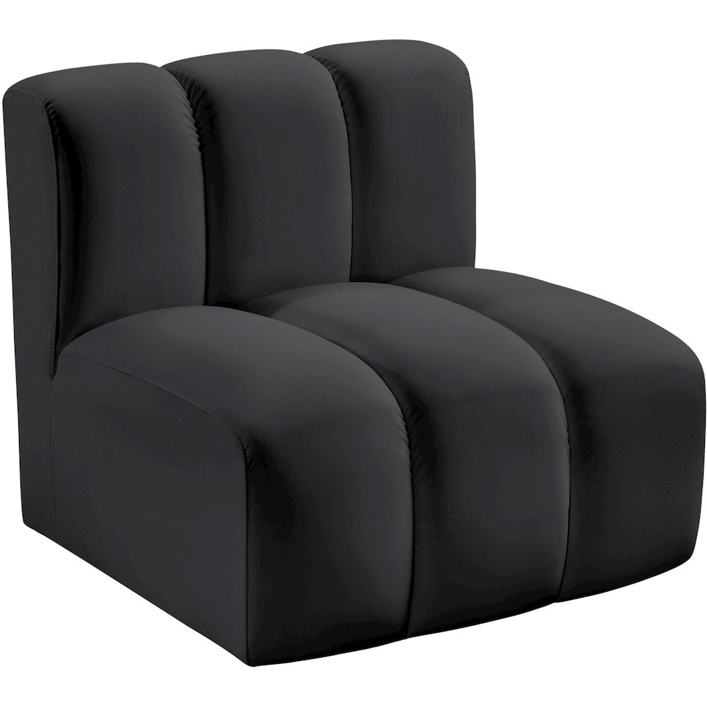 Arc Black Vegan Leather Straight Chair