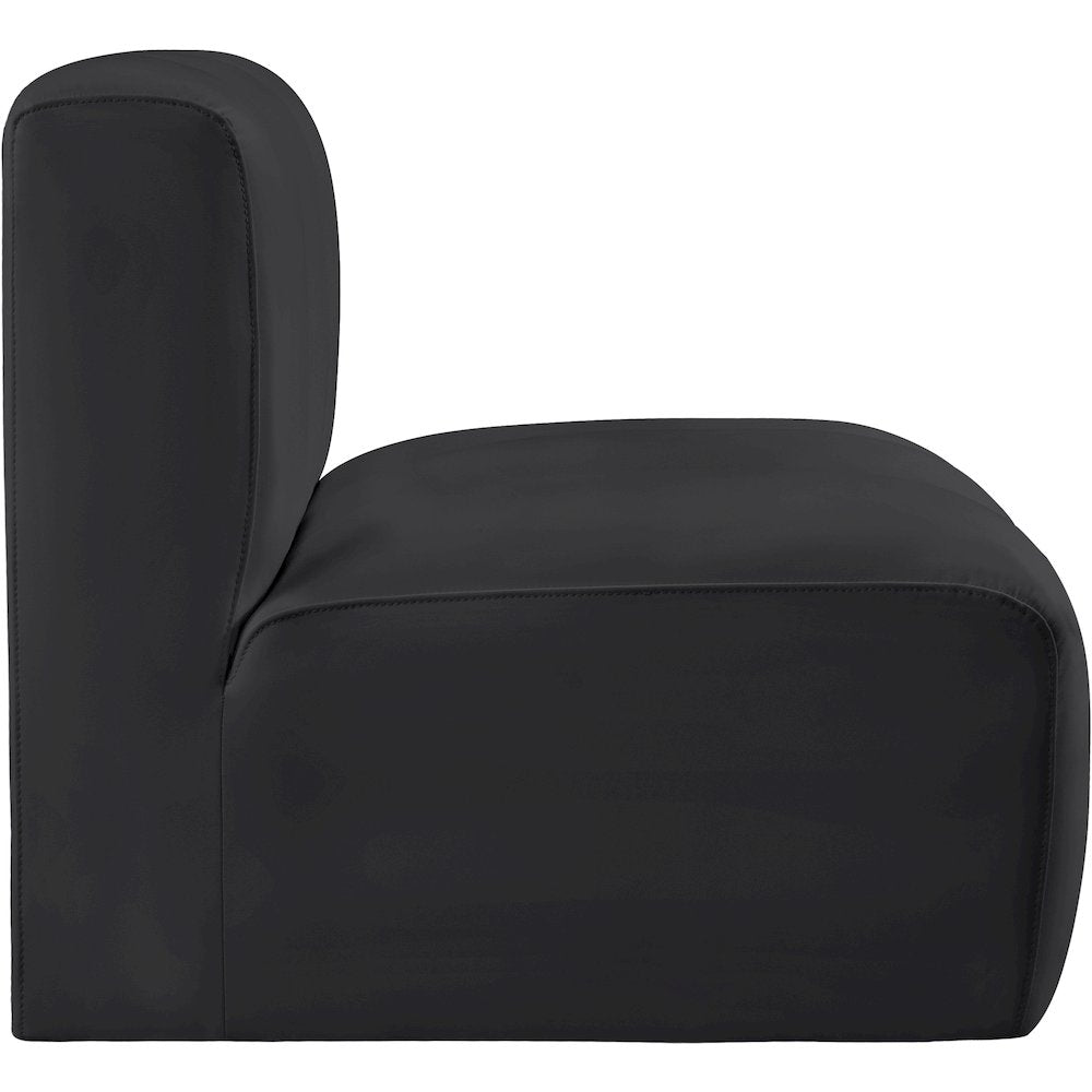Arc Black Vegan Leather Straight Chair