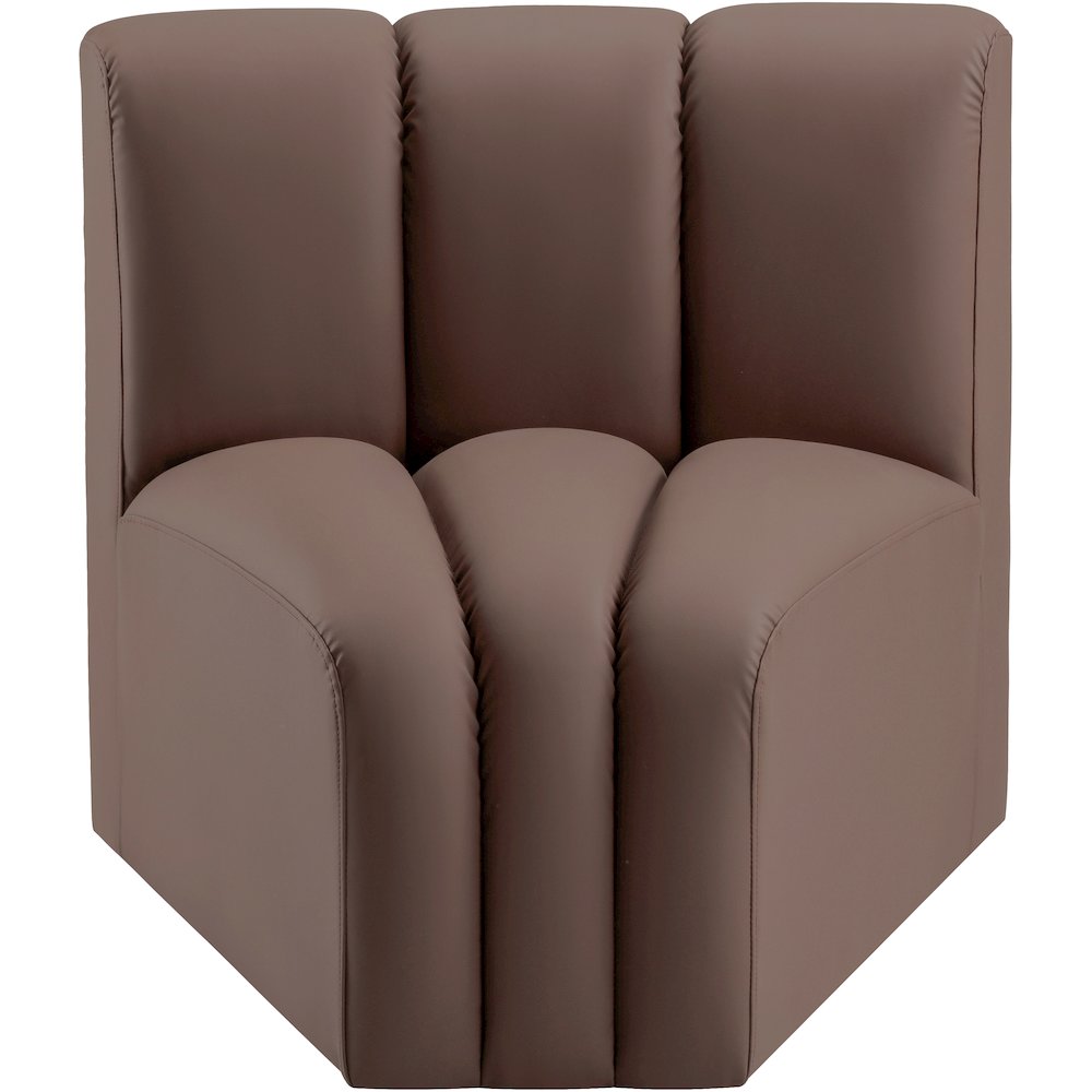 Arc Brown Vegan Leather Curved Corner