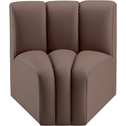 Arc Brown Vegan Leather Curved Corner