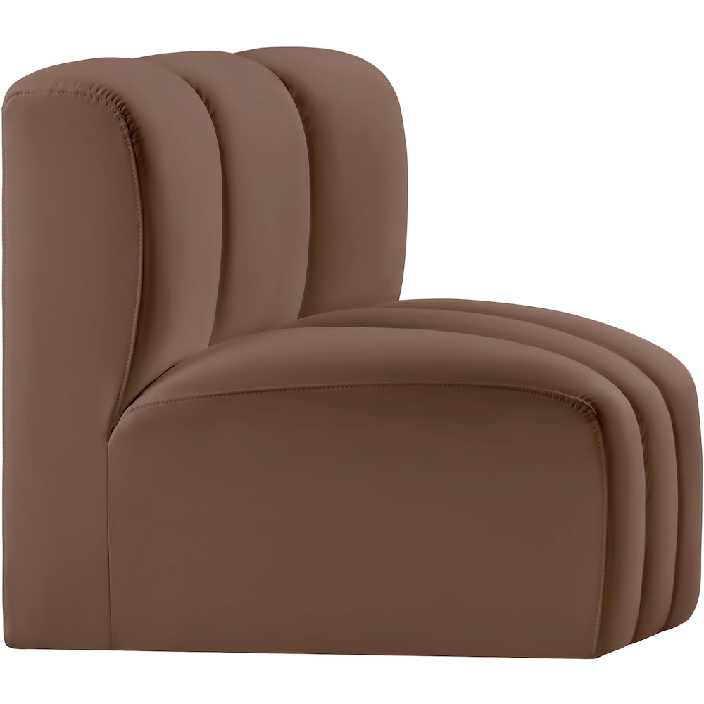 Arc Brown Vegan Leather Curved Corner