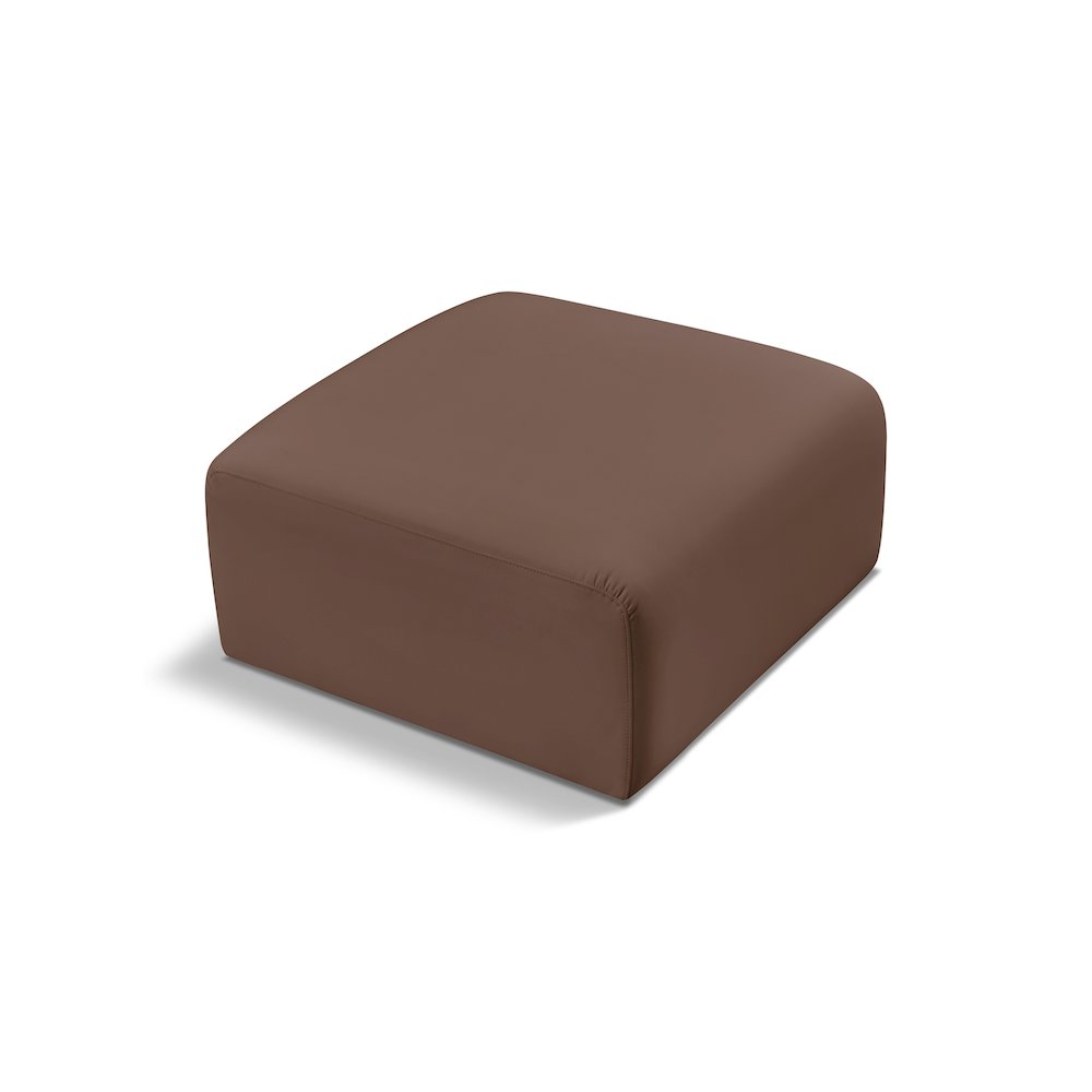 Arc Brown Vegan Leather Ottoman
