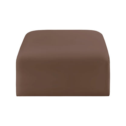 Arc Brown Vegan Leather Ottoman