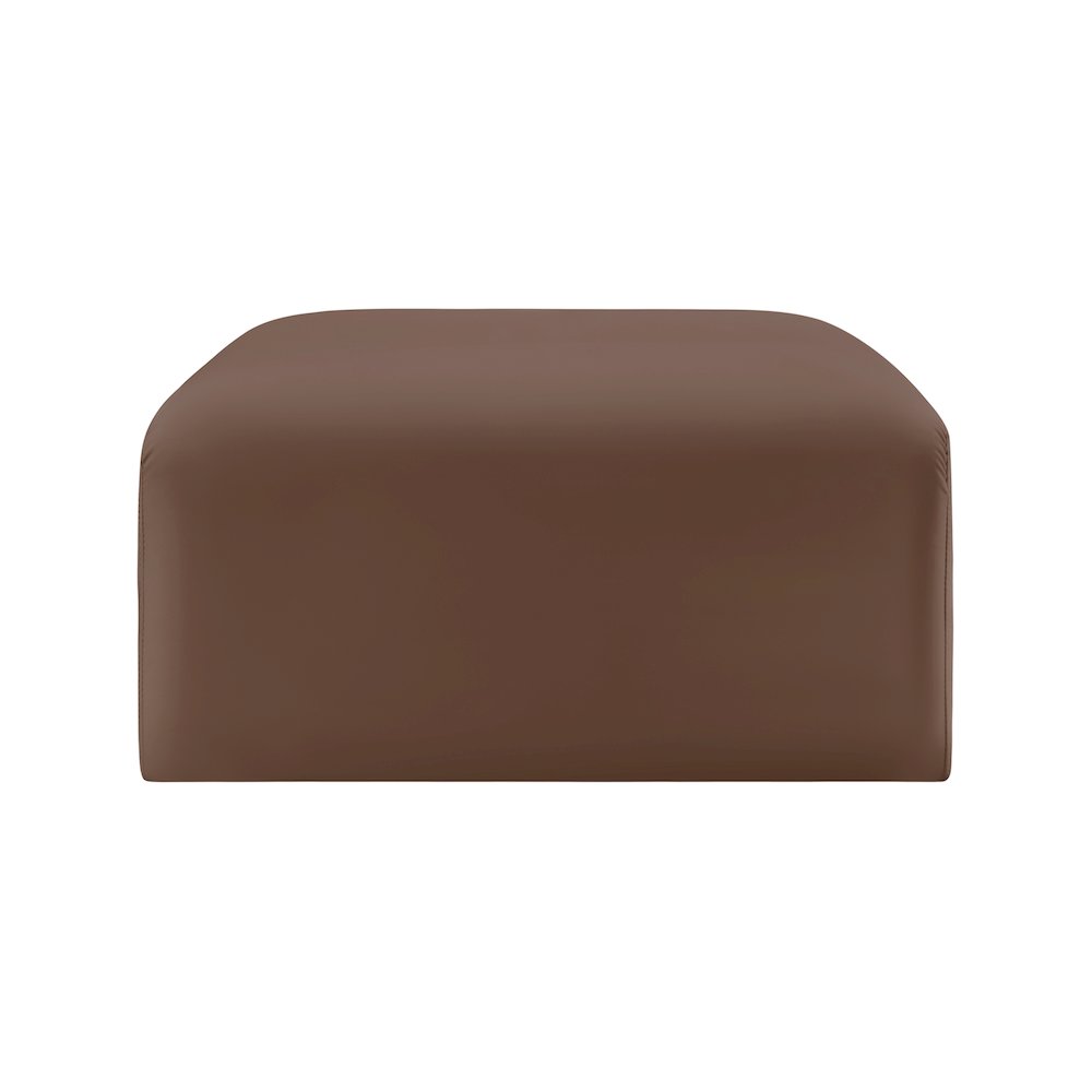 Arc Brown Vegan Leather Ottoman