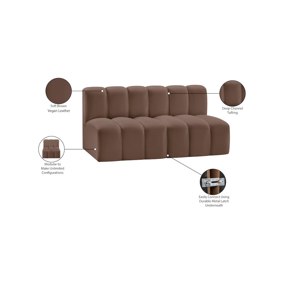 Arc Brown Vegan Leather Modular Sofa
