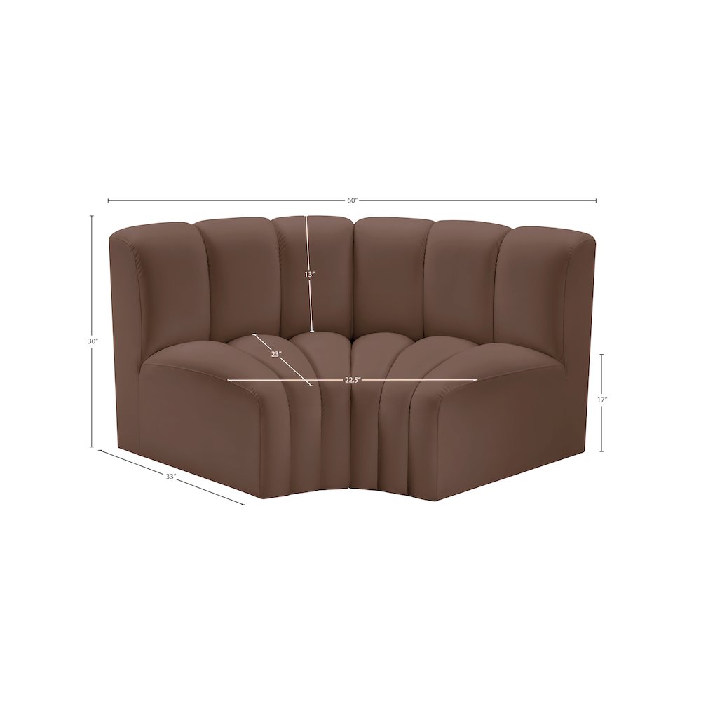 Arc Brown Vegan Leather Modular Sofa