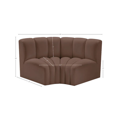 Arc Brown Vegan Leather Modular Sofa