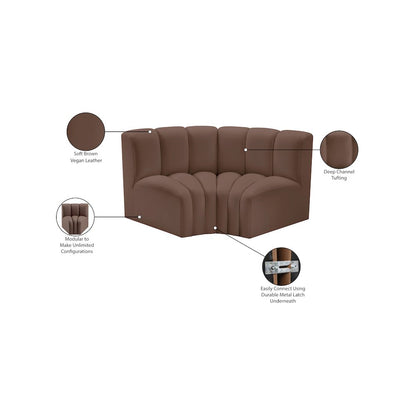 Arc Brown Vegan Leather Modular Sofa