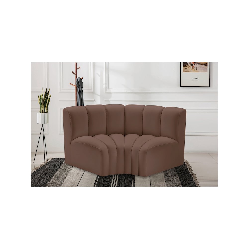 Arc Brown Vegan Leather Modular Sofa