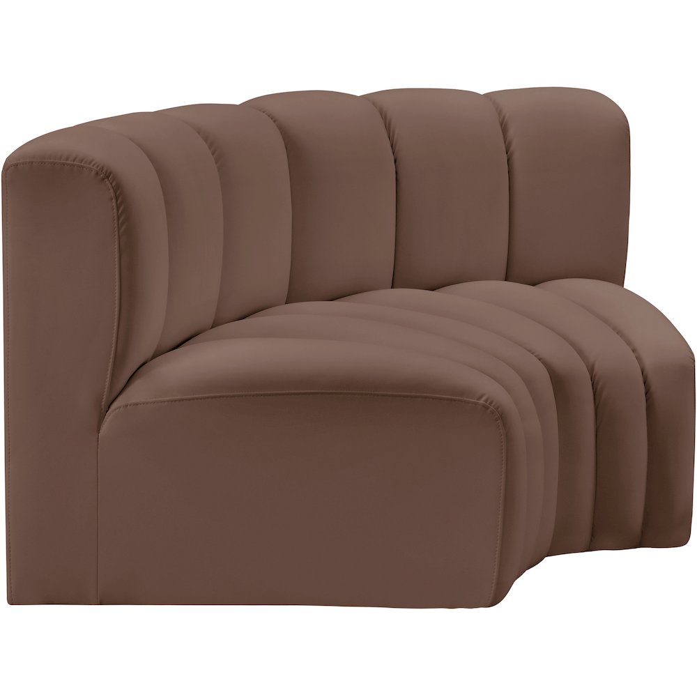 Arc Brown Vegan Leather Modular Sofa