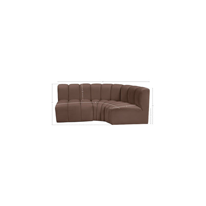 Arc Brown Vegan Leather Modular Sofa