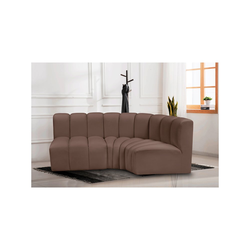 Arc Brown Vegan Leather Modular Sofa