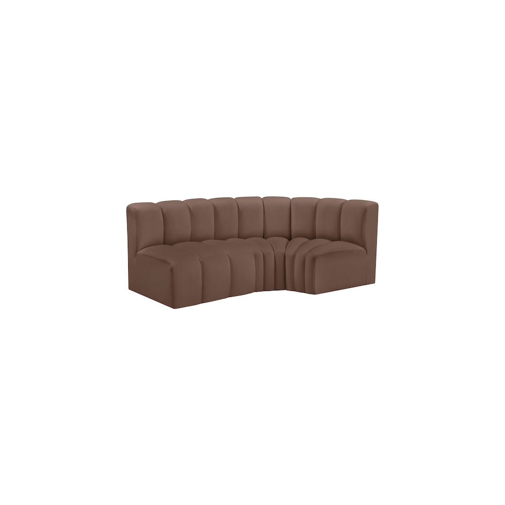 Arc Brown Vegan Leather Modular Sofa