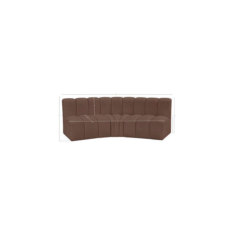 Arc Brown Vegan Leather Modular Sofa