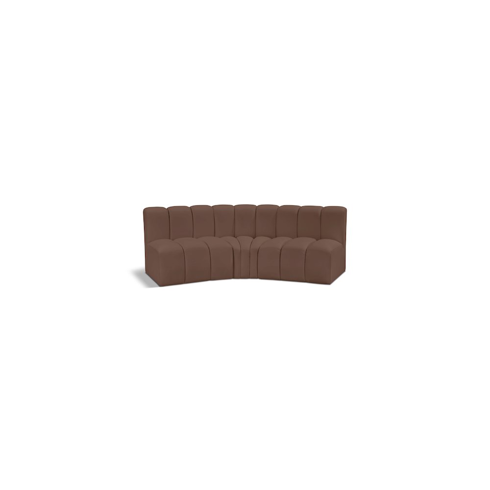 Arc Brown Vegan Leather Modular Sofa