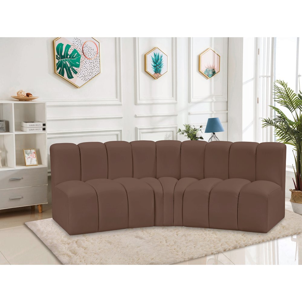 Arc Brown Vegan Leather Modular Sofa