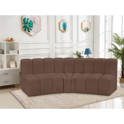 Arc Brown Vegan Leather Modular Sofa