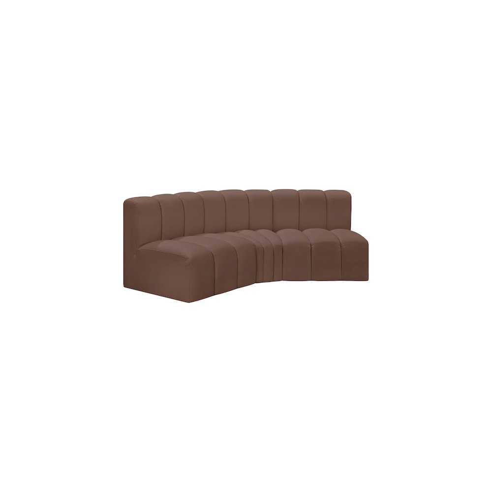 Arc Brown Vegan Leather Modular Sofa