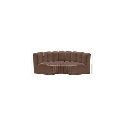 Arc Brown Vegan Leather Modular Sofa