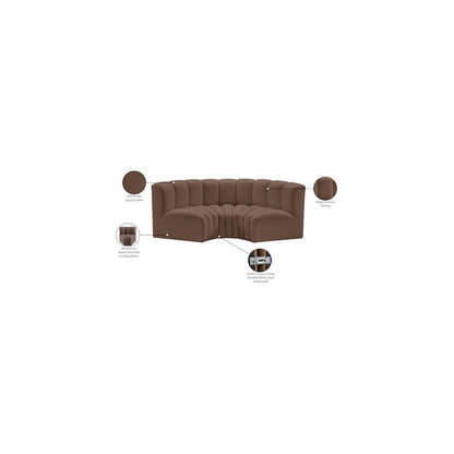 Arc Brown Vegan Leather Modular Sofa