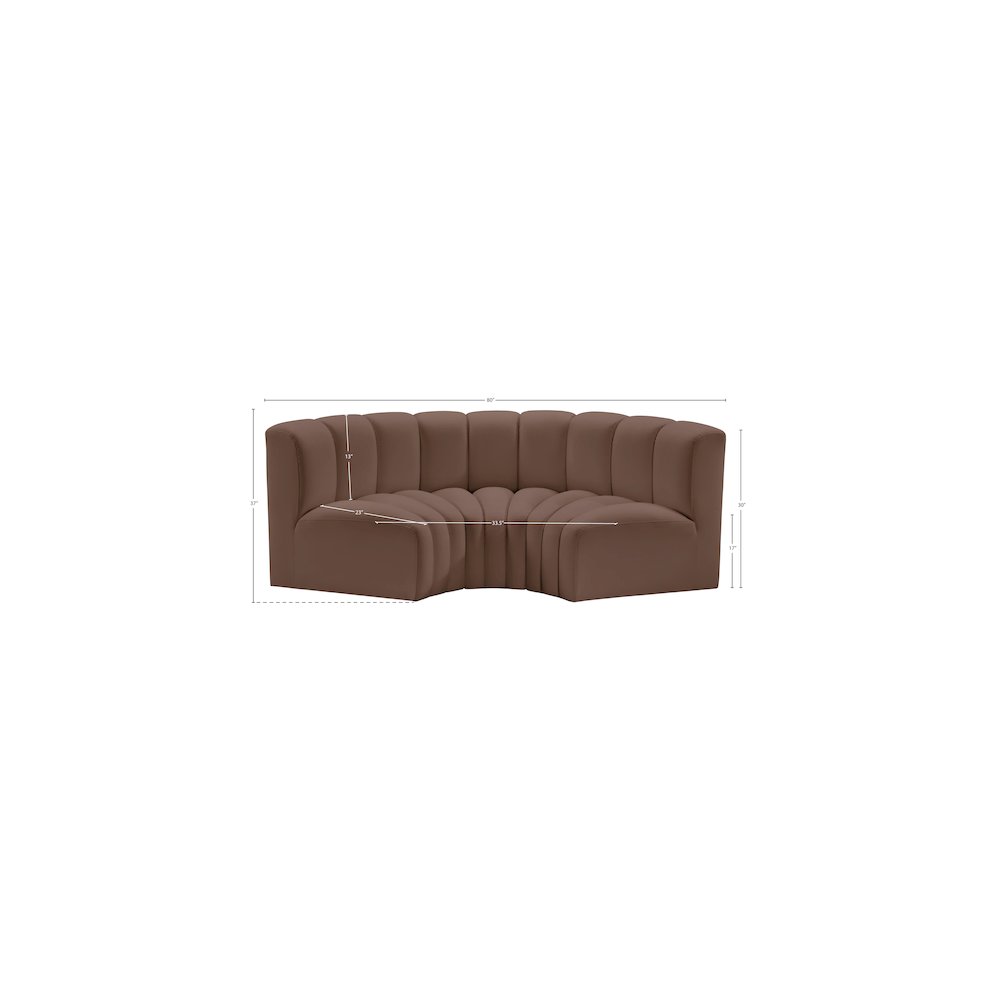 Arc Brown Vegan Leather Modular Sofa