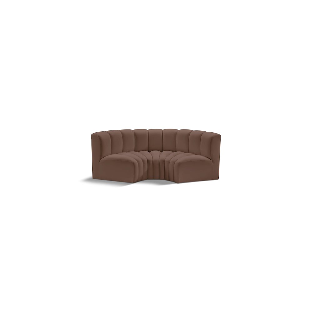 Arc Brown Vegan Leather Modular Sofa