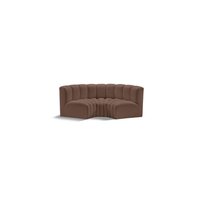 Arc Brown Vegan Leather Modular Sofa