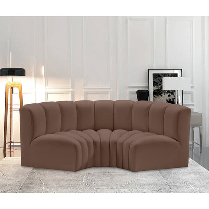 Arc Brown Vegan Leather Modular Sofa