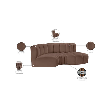Arc Brown Vegan Leather Modular Sofa
