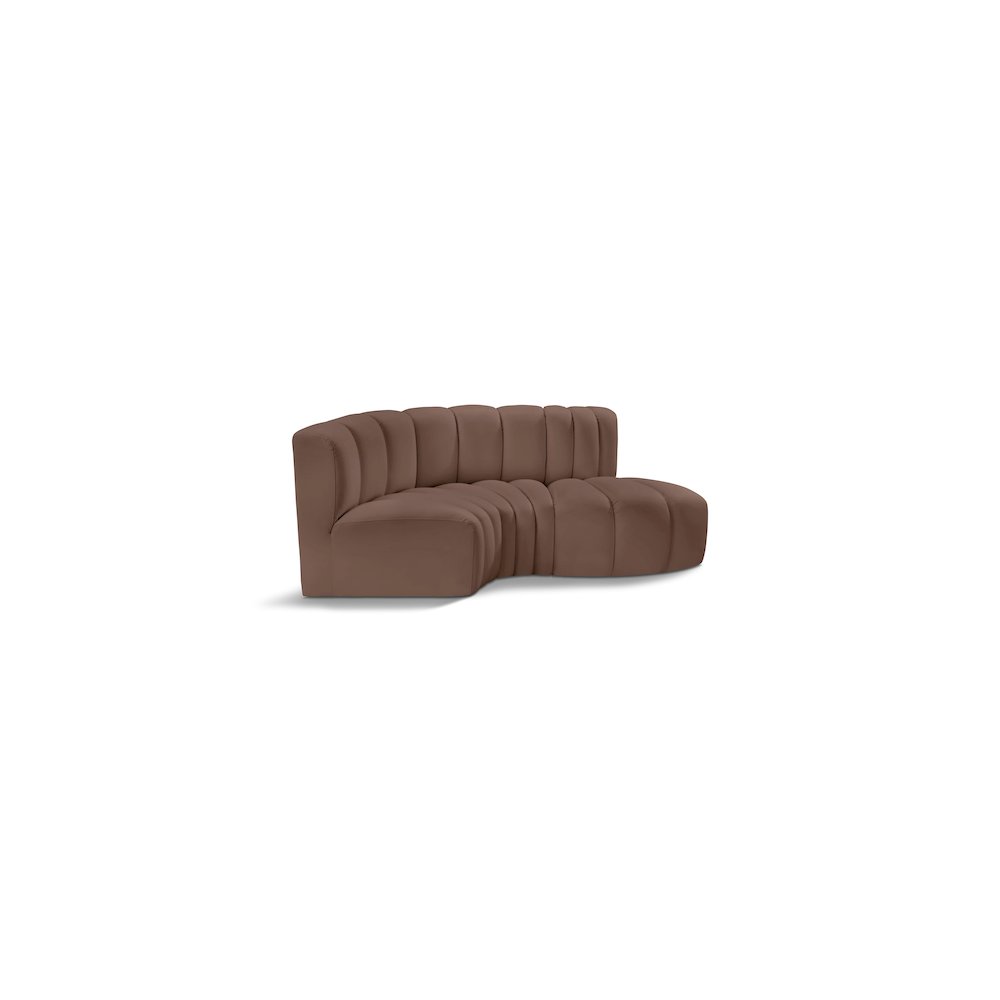 Arc Brown Vegan Leather Modular Sofa